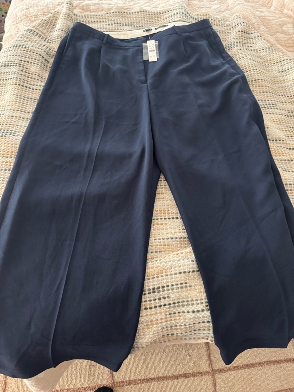 J. Crew Navy Essential Wide Leg Pant